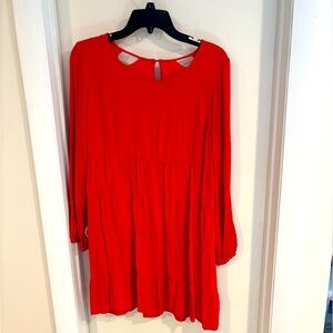 Skies are Blue Red Orange Dress Medium